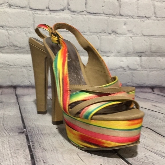 Michael Antonio “Kayla” platform Sling back heels Sz 6 - Picture 8 of 8